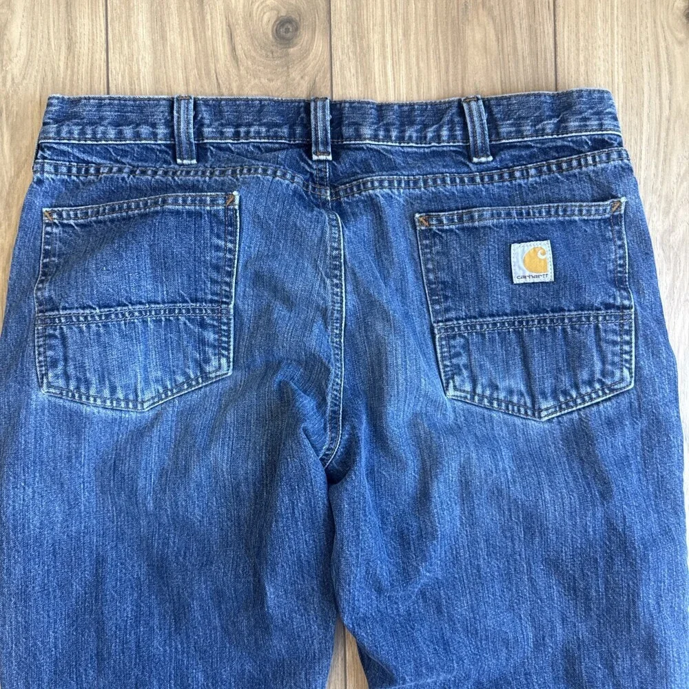 Carhartt MENS Relaxed Fit Cotton Denim Medium Wash Blue Jeans SIZE 38W x 30L